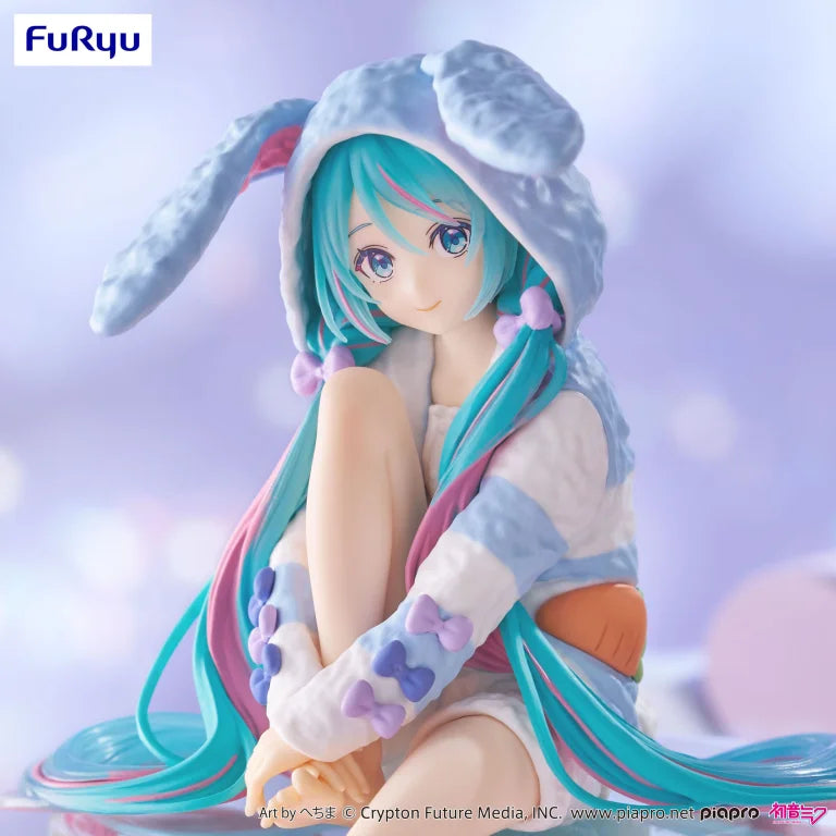 Miku Hatsune (Rabbit Ear Hood Pajama Blue Color Ver.) | Vocaloid | Noodle Stopper Figure