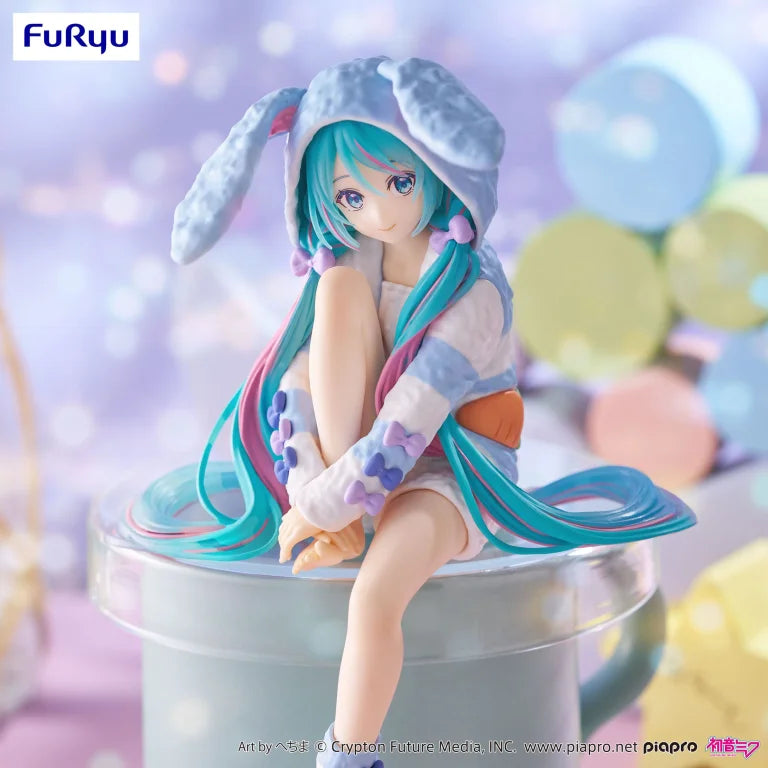 Miku Hatsune (Rabbit Ear Hood Pajama Blue Color Ver.) | Vocaloid | Noodle Stopper Figure